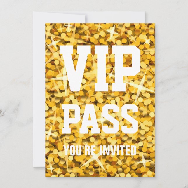 Invitation de "PASSAGE de VIP" de "or" de (Devant)