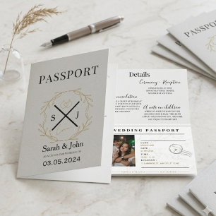 Invitation de passeport de mariage modifiable De