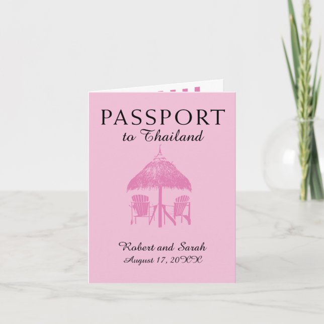 Invitation de Passeport Mariage Pink Thailand (Devant)