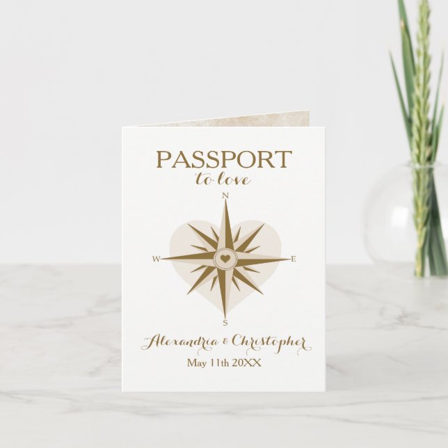 Invitation de passeport pliée par thème de voyage (Devant)