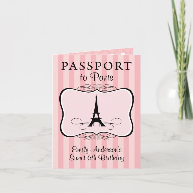 Invitation de passeport pour le 6e anniversaire (Devant)