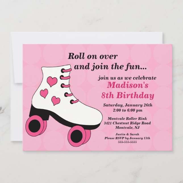 Invitation de patinage de fête d'anniversaire (Devant)