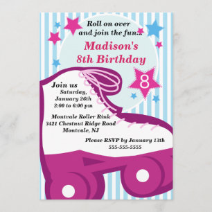 Invitation de patinage de fête d'anniversaire