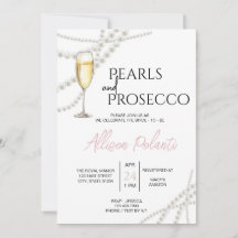 Invitation de Pearls et Prosecco