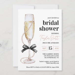 Invitation de Pearls et Prosecco