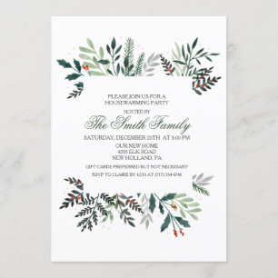 Invitation de pendaison de crémaillère Couronne aq