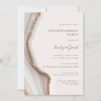 Invitation de pendaison de crémaillère en pierre d