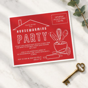 Invitation de pendaison de crémaillère en vaissell