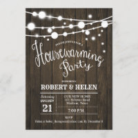 Invitation de pendaison de crémaillère rustique mo