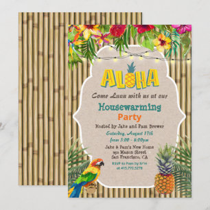 Invitation de pendaison de crémaillère tropicale A