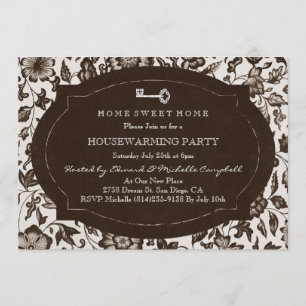 Invitation de pendaison de crémaillère Vintage Flo
