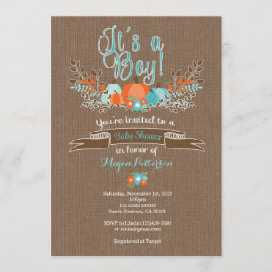 Invitation de petit Citrouille Baby shower pour ga