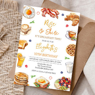 Invitation de petit-déjeuner brunch anniversaire