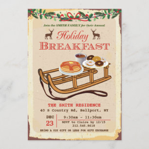 Invitation de petit-déjeuner de Noël de vacances