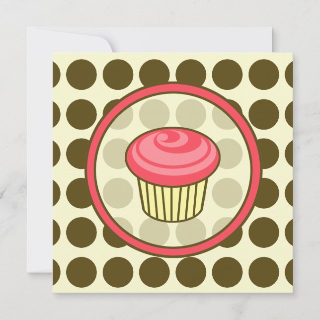Invitation de petit gâteau d'anniversaire - rose (Devant)
