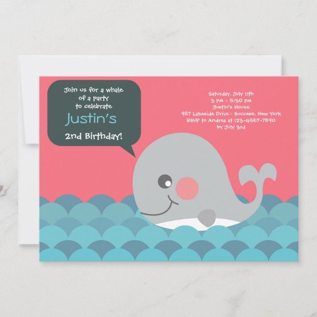 Invitation de petite baleine (Devant)