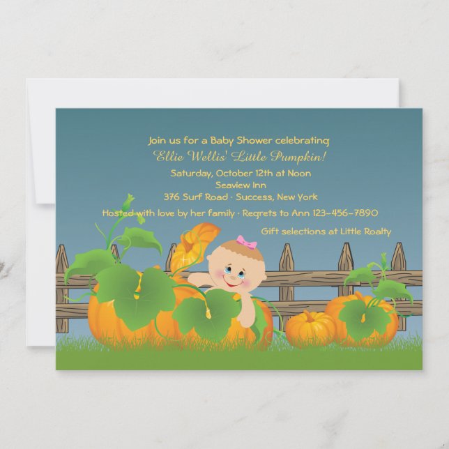 Invitation de petits Citrouilles Baby showers (Devant)