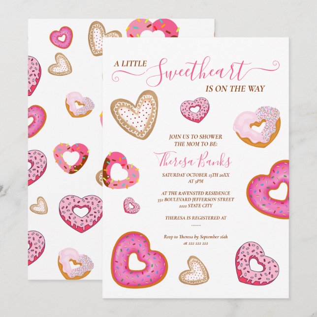 Invitation De petits gâteaux valentins chéris (Devant / Derrière)