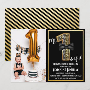 Invitation de photo d'anniversaire de 1ère année d