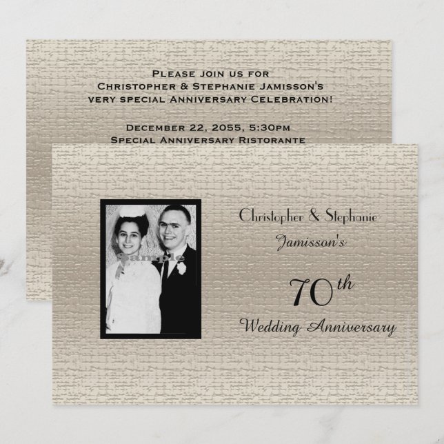 Invitation de photo d'anniversaire de mariage Clas (Devant / Derrière)