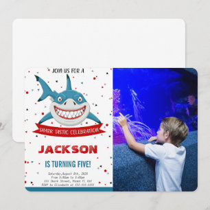Invitation de photo d'anniversaire de requin modif