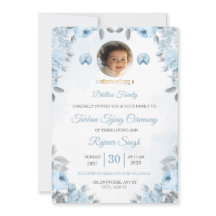 Invitation de photo de cérémonie d'attache de turb