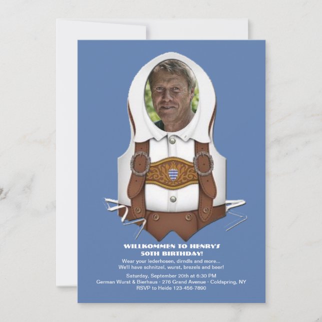 Invitation de photo de gilet d'Oktoberfest (Devant)