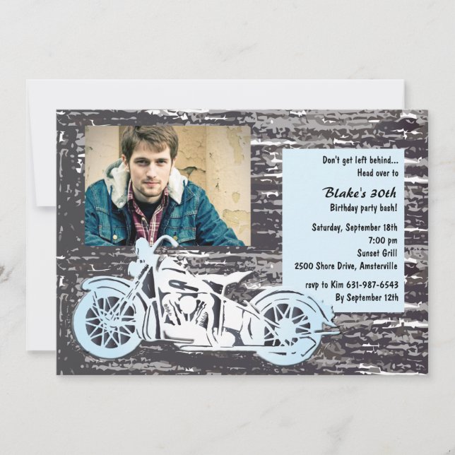 Invitation de photo de moto (Devant)