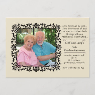 Invitation de photo florale formelle vintage