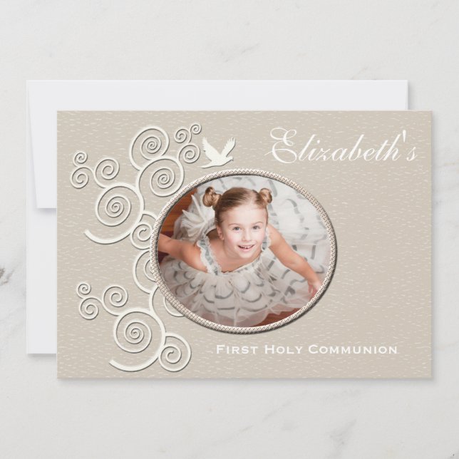 Invitation de photos religieuses de White Dove Ver (Devant)