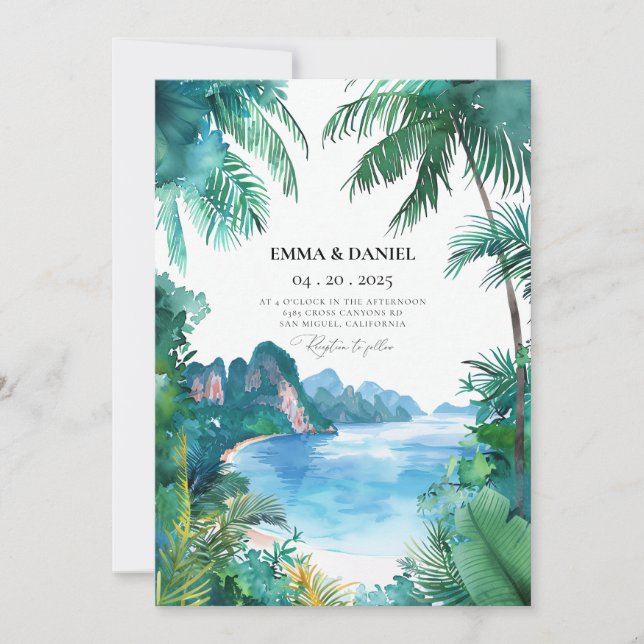 Invitation de Phuket Mariage Thaïlande (Devant)