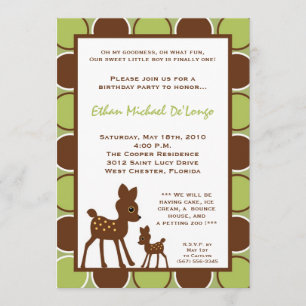 invitation de pièce d'anniversaire de cerfs
