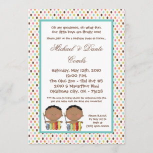 invitation de pièce d'anniversaire de JUMEAU de