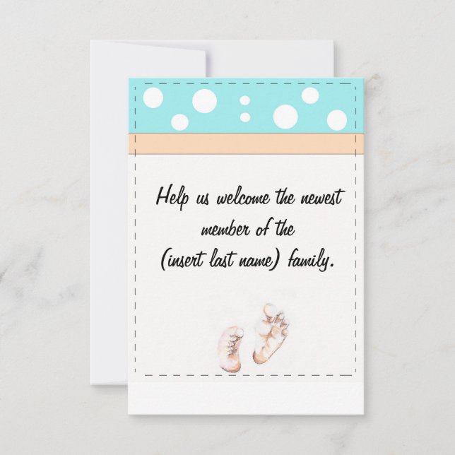 Invitation de pieds de bébé (Devant)
