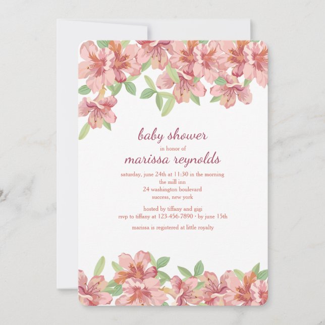 Invitation de Pink Azaleas (Devant)