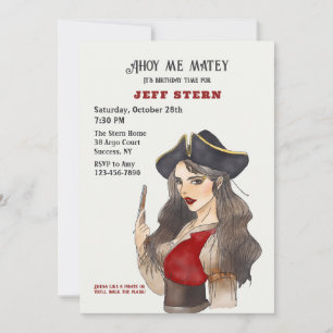 Invitation de pirate femme