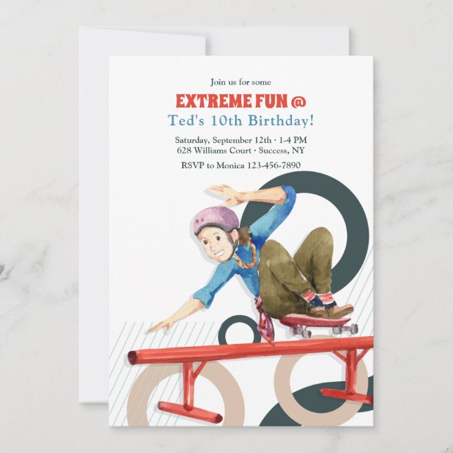 Invitation de plaisir extrême pour skateurs (Devant)