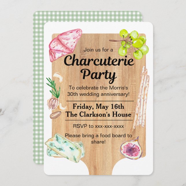 Invitation de planche de charcuterie (Devant / Derrière)