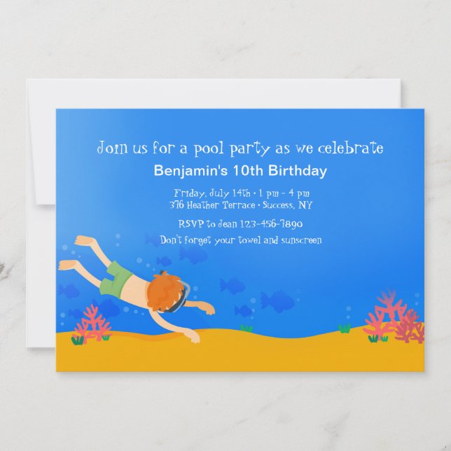 Invitation de plongée légère (Devant)