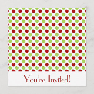 Invitation de pommes rouges et vertes