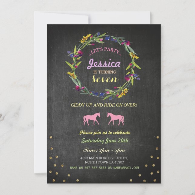 Invitation de Pony Wreath, Invitation du Horse Rid (Devant)