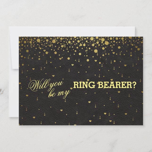 Invitation de porte-anneau de mariage en confettis (Devant)