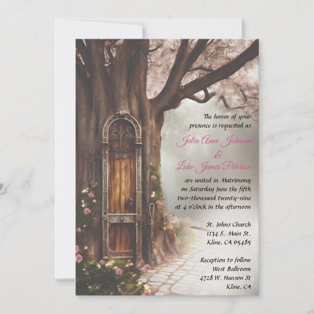 Invitation de porte de fée de la forêt d'Imaginair (Devant)