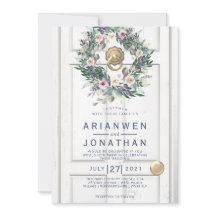 Invitation de porte mariage blanc rustique
