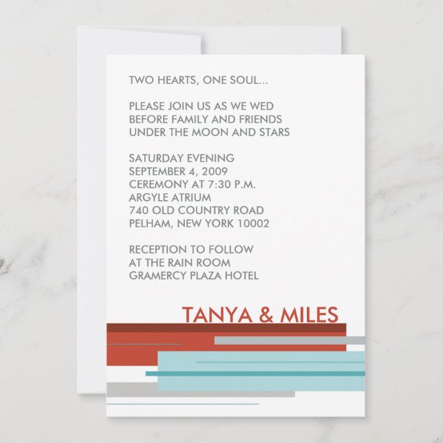 Invitation de Prague :  Rouge moderne (Devant)