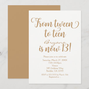 Invitation De pré-adolescent à adolescent Fête d'anniversaire
