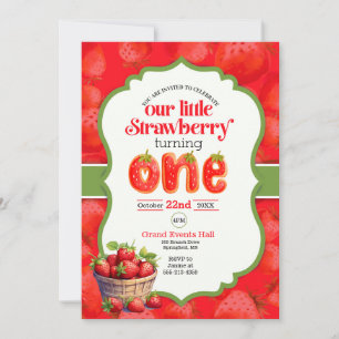 Invitation de premier anniversaire de fraise