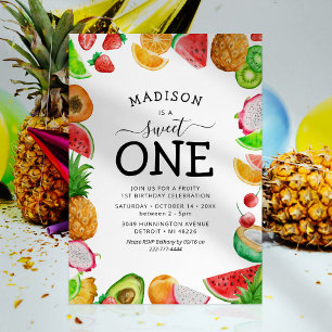 Invitation de premier anniversaire de fruit d'été
