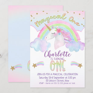Invitation de premier anniversaire de l'Arc-en-cie