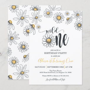 Invitation de premier anniversaire de marguerite -